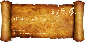 Ádok Géza névjegykártya