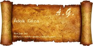 Ádok Géza névjegykártya